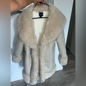 Boohoo Beige Teddy coat